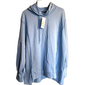 PrettyGarden Blue Oversized Hoodie L - High-Low Athletic Sweatshirt NWT